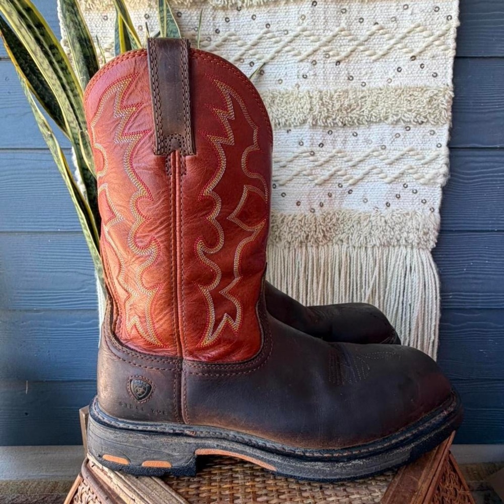 Ariat WorkHog Wide Square Toe steel toe work boots rustic cowboy western